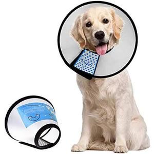 Supet Dog Cone Collar Adjustable After Surgery, Comfortable Pet Recovery Collar & Cone for Large Medium Small Dogs, Elizabethan Dog Neck Collar Plastic Practical ,Size L