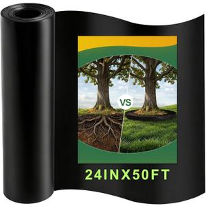 Convivium Tree Root Barrier Roll, 60mil Recycled HDPE Root & Bamboo Barrier for Landscaping, Heavy-Duty Root Blocker for Sidewalks, Driveways & Garden Edging (24in x 50ft x 60mil)