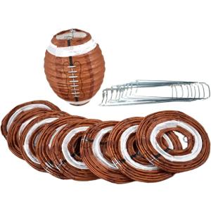 Quasimoon Paperlanternstore.com 4 Inch Football Shaped Sport Paper Lanterns, Even Ribbing, Hanging (10-Pack) Decoration