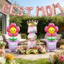 11Pcs Happy Mother's Day Balloons Set, 16Inch and 60Inch BEST MOM Large Standing Flower Foil Balloons for Mothers Day Celebrations Grandmother Birthday Party Decorations