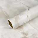 VEELIKE Wide Cream Onyx Marble Countertop Contact Paper Waterproof Kitchen Countertop Peel and Stick Marble Contact Paper 32''x118'' Thick Self Adhesive Granite Vinyl Counter Top Covers for Bathroom
