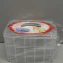 HengKe Craft Organizer Box 3 Layer Stackable Craft Storage Jewelry, Hardware, Craft Supplies Organizer with Adjustable Compartments for Accessories, Beauty Supplies, Art Supplies, Toy, Fuse Beads