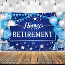KatchOn Happy Retirement Banner Blue - Extra Large, 72x44 Inch | Blue Retirement Party Decorations