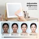 Vanity Mirror with Lights, 17''x22'' Lighted Makeup Mirror, LED Makeup Mirror, Dimmable, Smart Touch with 3-Color Lighting Modes, for Bedroom Tabletop - Gold