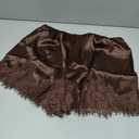 LOMON Women Satin Silk Lace Shorts Y2k Mini Shorts Coquette Lounge Half Slip Pj Bottoms 2026, Medium