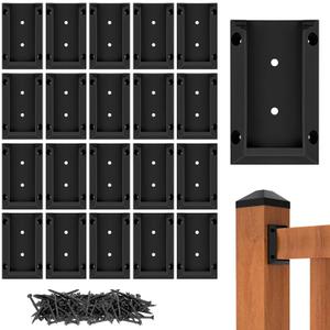 Eapele 20Pcs Deck Railing Brackets Connectors for 2x4 Railing Wood Post with 120Pcs Wood Screws