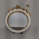 minkissy 1pc European Style Single Side Mirror Desk Vanity Mirror Vintage Decor Vanity for Desk Handheld Princess Style Makeup Table Decorative Bow Knot White