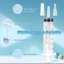 60ml Syringe for Liquid,5 Pack Large Plastic Syringes with Adapters and Cap,Individually Sealed Syringe for Feeding,Irrigation Water and Scientific Labs