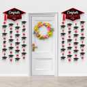 KatchOn, Black and Red Cap Garland - Pack of 2, No DIY | Congrats Grad Garlands for Wall Decor | Grad Party Decorations 2025 | Cap Garland for Graduation Decorations 2025