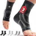3 Pairs Ankle Brace for Women & Men,[Upgraded Ultra Breathable] Plantar Fasciitis Socks,Ankle Compression Sleeve for Achilles Tendonitis Relief, Heel Pain,Foot Pain and Swelling in Ankle Support