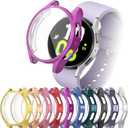 RICHONE [10 Pack 44mm Watch Case Compatible with Samsung Galaxy Watch 4/5 44mm Screen Protector, Full Protection Cover Soft TPU Bumper Frame Accessories 10 Colors (SM-R870,SM-R910)