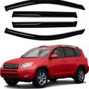 Canvcle Window Visors Rain Guards for 2023-2025 2026 Chevrolet/Chevy Colorado/GMC Canyon Crew Cab Accessories, Outside-Mount Tape-On Side Window Wind Deflectors Vent Visors Shades Rainproof 4PCS