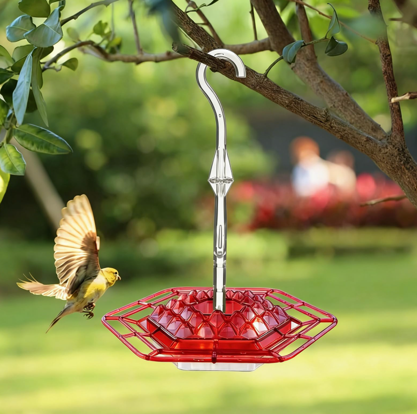 Hummingbird Feeders for Outdoors Hanging with 30 Feeding Ports Saucer Humming Bird Feeder with Integrated Ant Moat Bee-Proof Leak-Proof No Drip, Easy Cleaning and Refill