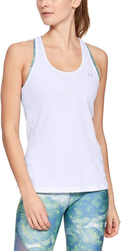 Under Armour Women's HeatGear Racer Tank, White, Medium