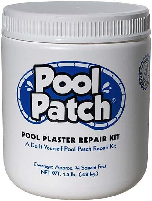 Pool Patch White Plaster Repair Kit 1.5 lb - Easy to Mix and Fast to Use Formula - Perfect for Patch Work - Waterproof, Quick-Drying, Extra Strong Bond - (coverage: approx. 3/4 sq. ft.)