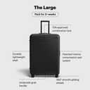 Away Large Checked Luggage, 29 Inch Hardside Suitcase with Spinner Wheels, Lightweight & Durable, TSA Lock, Jet Black, Standard