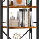 Furologee 6 Tier Tall Bookshelf, Industrial Narrow Bookcase, Display Standing Shelf Units, Metal and Wood Storage Rack Organizer for Living Room, Home Office, Entryway, Kitchen, Rustic Brown