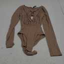 Identity Women's Deep V Neck Long Sleeve Bodysuit, M