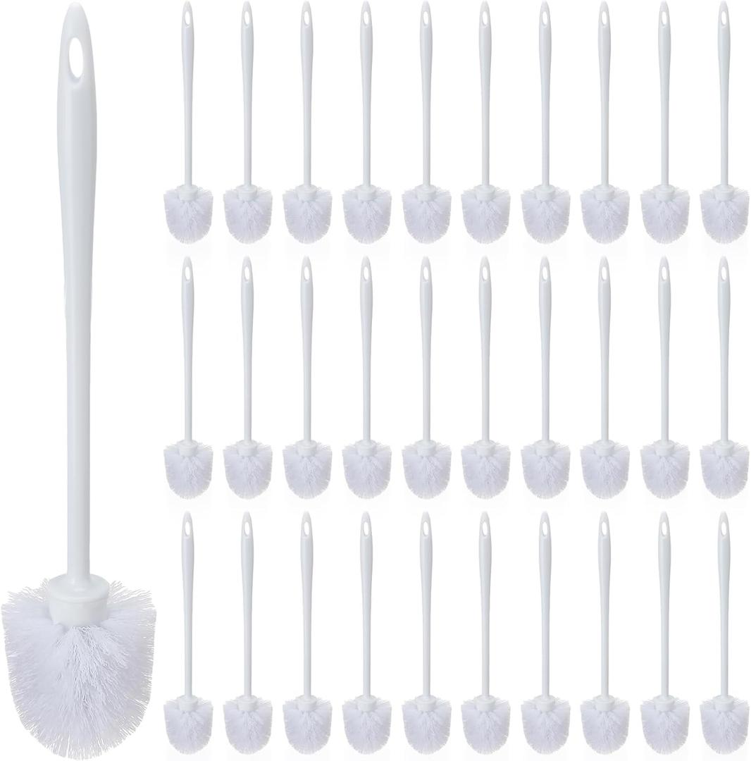 Tioncy 30 Pcs 14.2 Inch Toilet Brush Commercial Heavy Duty Toilet Bowl Cleaning Scrub Long Scrubber for Bathroom Cleaning Supplies
