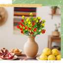 4 Pcs Artificial Lemon Pomegranate Branches Faux Pomegranate Fruit Stem with Green Leaves Fake Lemon Decoration 12'' High for Kitchen Home Hotel Table Farmhouse Fall Centerpieces Decor