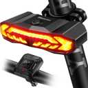 WSDCAM Smart Bike Light with Turn Signals, Brake Light, and Alarm Horn - Auto ON/Off Rechargeable Waterproof Rear Bicycle Tail Light with Remote
