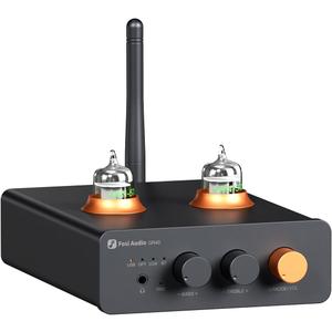 Fosi Audio GR40 Tube Preamplifier with DAC, Stereo Headphone Amplifier 3.5mm Home Audio for Active Speakers/Headphones, Digital to Analog Audio Converter Preamp with Bluetooth and USB/Opt/Coax