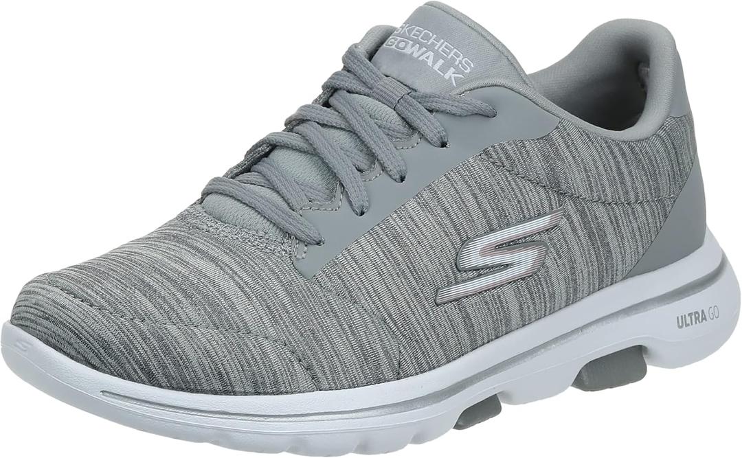 Skechers Women's Go Walk 5 True Sneaker, Grey, 10