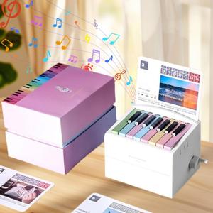Piano Calendar, Playable Piano Desk Calendar 2025, USB Rechargeable Playable Piano Whit 52 Simplified Music Scores, Mini Piano Calendar, Elegant Swift Desk Calendar(White)