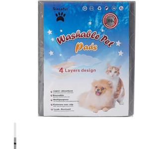 SincoPet Washable Pee Pads for Dogs + Free Puppy Grooming Gloves/Quilted, Fast Absorbing Machine Washable Dog Whelping Pad/Waterproof Puppy Training Pad/Housebreaking Absorption Pads (24x36 Inch (Pack of 4))