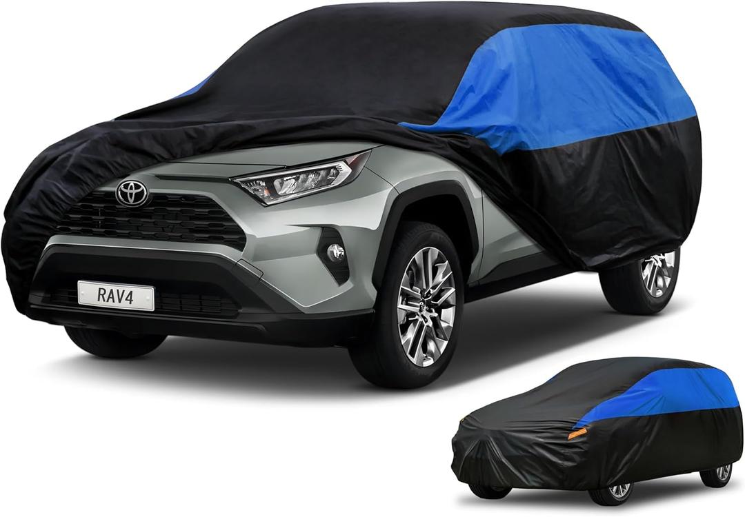 GUNHYI Toyota Car Cover Custom Fit Toyota RAV4/RAV4 Prime Waterproof All Weather, Lightweight Full Exterior Cover for Automobiles Outdoor Sun UV Rain Dust Snow Wind Protection.