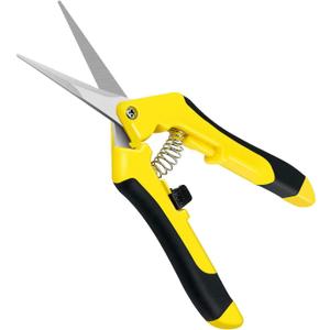 3 x iPower 6.5 Inch Gardening Scissors Hand Pruner Pruning Shear with Straight Stainless Steel Blades, Yellow, 1-Pack