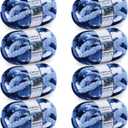 Cozyful Chunky Yarn for Hand Knitting - #10 Chunky Chenille Blanket Yarn, Jumbo Big Thick Chunky Yarns for Crocheting, Tie Dye Bulky Knit Yarns, 8 Skein (25 yds 8 oz Each Skein), Multi Blue & White