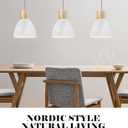 ELYONA 3 Pack White Hammered Pendant Lights for Kitchen Island 7 Small Nordic Solid Wood Hanging Light Fixtures, Modern Metal Pendant Light Fixtures for Bar, Dining Room, Bedroom, Hallway, Office