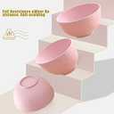 Lnrkai 5 PCS Pink Cereal Bowls, 24 OZ Unbreakable Wheat Straw Bowls, Injection Molded Polypropylene (PP), Modern Style, Round, 5.9 x 3.1 Inches, Dishwasher & Microwave Safe