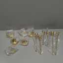 2 Sets(6 Pcs) Brass Gold Metal Taper Candle Holders Candlestick Holders, Vintage Modern Decorative Centerpiece Candlestick Holders for Table Mantel Wedding Housewarming Gift