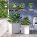 Steel Planter Box-26"x26"x26"-Large Square Planter Box-Outdoor Indoor-White Metal Planter Box Cube Steel Planters Heavy Duty Commercial Residential for Porch Patio Home Garden Hotel, 26"Lx26"Wx26"H