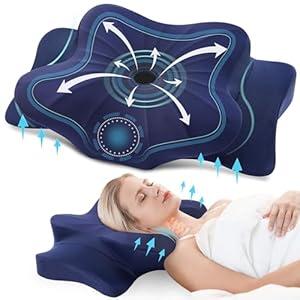 DONAMA Cervical Pillow for Neck and Shoulder, Contour Memory Foam Pillow, Ergonomic Neck Support Pillow for Side Back Stomach Sleepers with Pillowcase