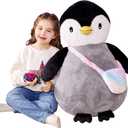 IKASA Giant Penguin Stuffed Animal Plush Toy, 23" Big Cute Jumbo Soft Penguin Plushie for Kids Girls Boys Girlfriend Children