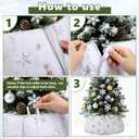 LIHAO Christmas Tree Collar with Snowflake Sequins Pattern, 24'' Christmas Tree Skirt Tree Base Cover Collar Stand, Xmas Tree Ring for 3ft 4ft 5ft 6ft Artificial Trees Festival Home Decor