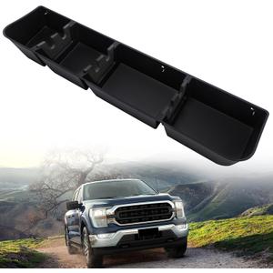 POPSTORE Under Seat Storage Compatible with 2015-2026 Ford F150 SuperCrew & Crew Cab, 2017-2026 Ford F250 F350 F450 F550 Super Duty Upgraded Rear Under Seat Organizer Cargo Box