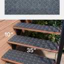 FINEHOUS Outdoor Stair Treads Non-Slip 35x10 (6-Pack) Carpet Treads with Rubber Backing Diamond Grey