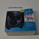 Comfort Zone Box Fan, 9 inch Portable Desk fan, Quiet 3 Speed Mini Fan for Bedroom, Electric Bedside Table Fan, Black