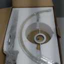 Yosoan Fabric Wall Sconce Indoor Bedside Wall Lamp Fixture, Vintage Industrial Hardwired Boho Semi Circular with White Half Moon Shade for Reading Bedroom Living Room Dinning Room(Antique)