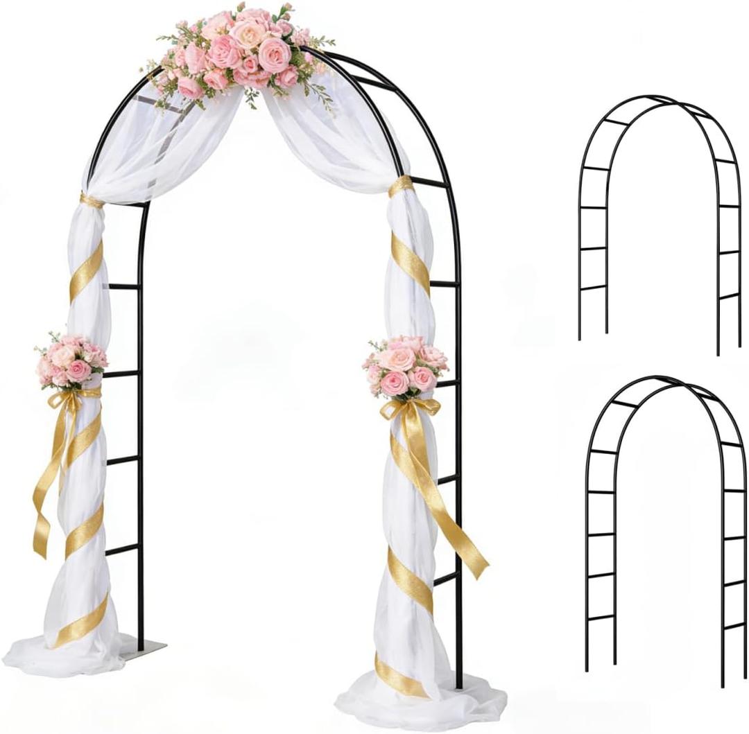 Thorise 7.9 Ft H x 4.6 Ft W Metal Pergola Arbor,Assemble Freely 2 Sizes,for Various Climbing Plant Wedding Garden Arch Bridal Party Decoration Wide Arbor, 1 Pack (Black)