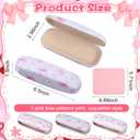 6 PCS Pink Glasses Case, Bow Cute Glasses Cases Hard Shell Bulk with Cleaning Cloth PU Leather Coquettish Eyeglass Cases for Studying, Working, Traveling-6.32.4 Inch, 3 Styles