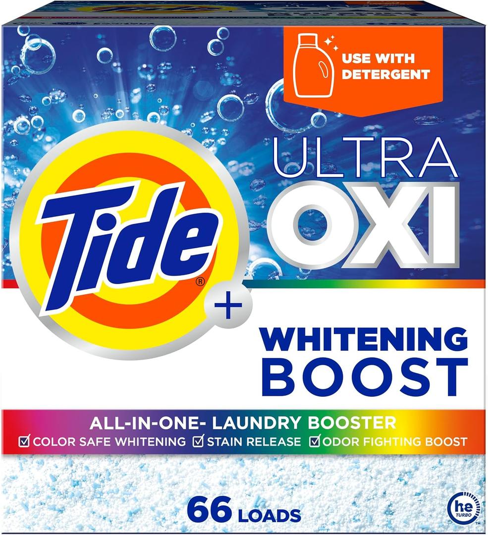 Tide Ultra Oxi Whitening Boost, All in One Laundry Booster, Color Safe Whitening, Stain and Odor Fighter, 66 Loads, 57 oz (57 Ounce (Pack of 1))