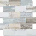 2026 New Upgrade Peel and Stick Backsplash Tile, Peel and Stick 11.34" X 11.57" Wall Tile for Kitchen, Bathroom, Fireplace, Laundry (Vintage Wood Grain, 10 Packs)