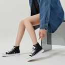 Iarus High Top Sneakers for Women White Canvas Comfortable Shoes for Women Walking Casual Sneakers Tennis Shoes（balck10.5）
