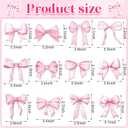 Bucherry 36 Pcs Pink Wooden Bow Ornaments for Christmas Tree Double Sided Coquette Bow Decoration 3.54 Inch 3D Christmas Pink Hanging Pendants for Home Xmas Holiday Winter Party Decor