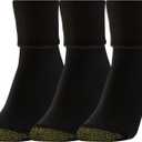 GOLDTOE Women's Ultra Tec Terry Turncuff Socks 3 Pack (Medium, Black)